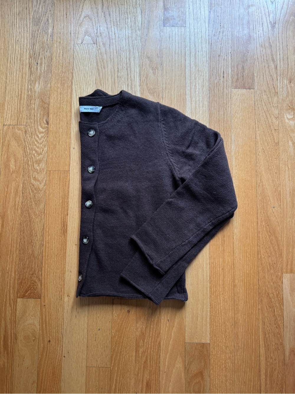 Mod Ref Brown Button-Front Cardigan Sweater
